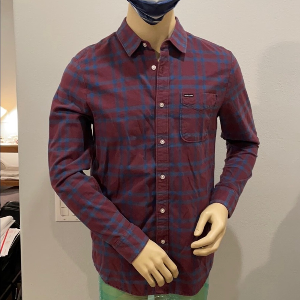 Volcom Men’s Long Sleeve Button Down Size Medium - image 2